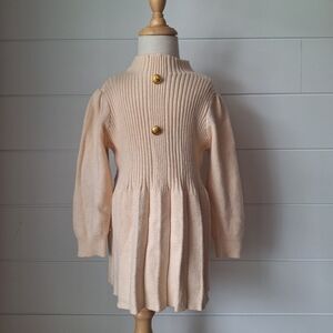 Cream Knit Dress with Gold Buttons